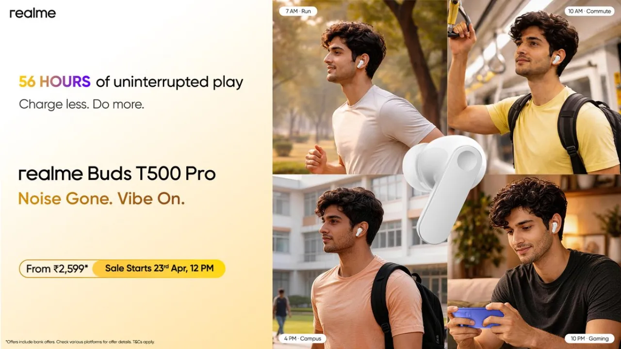 Realme Buds T500 Pro Satışa Çıkıyor: 56 Saat Pil Ömrü ve 2.599 Rs Fiyat