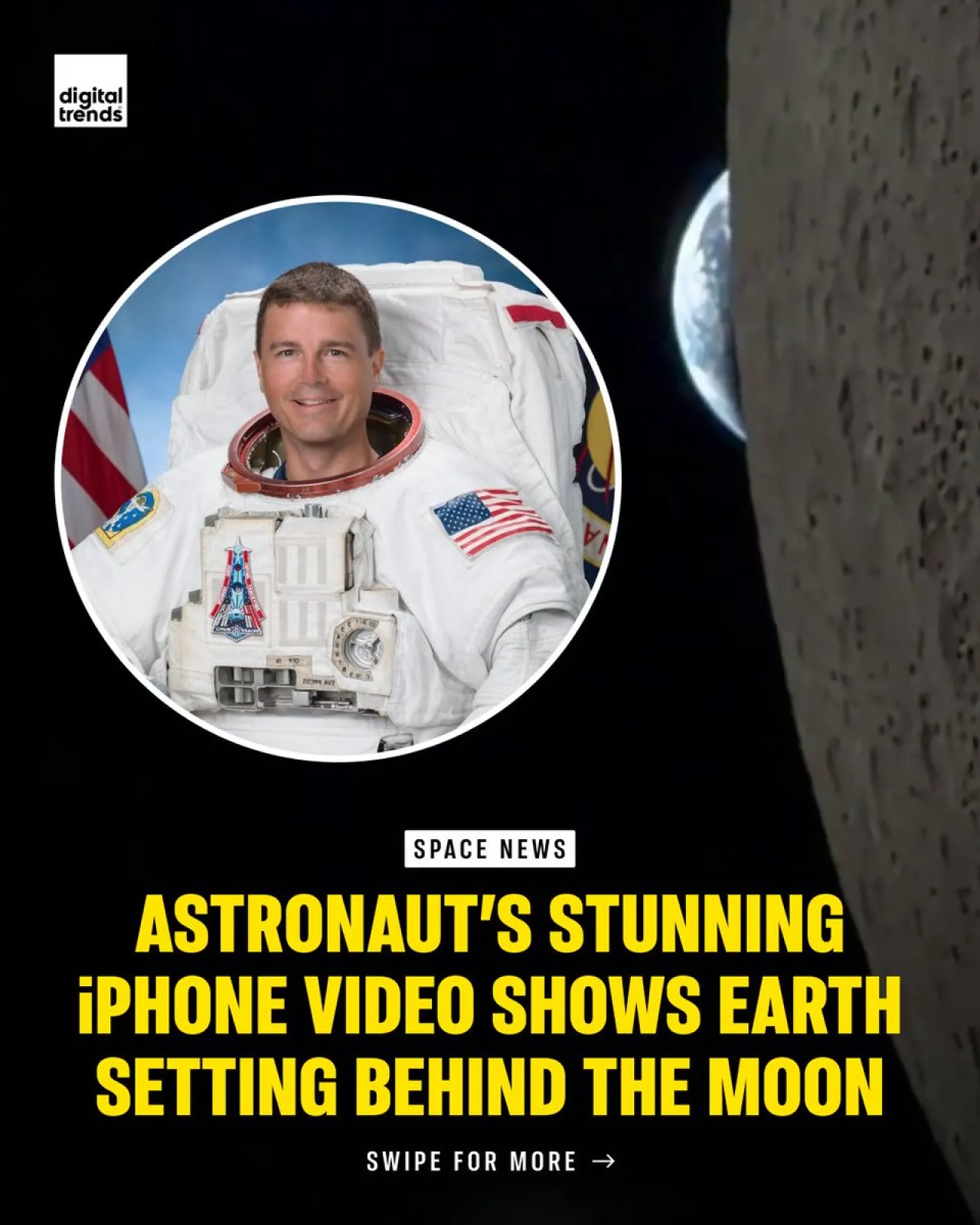 Reid Wiseman, iPhone ile Ay Arkasından Dünya'yı Kaydetti