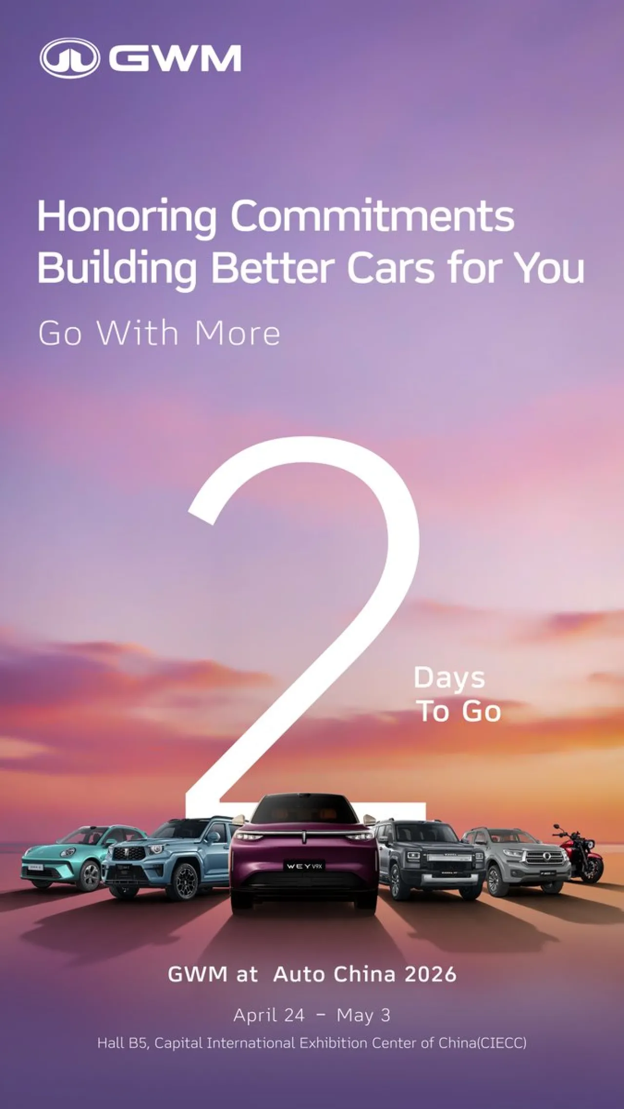 GWM, 2 Gün Sonra Başlayacak Pekin Otomobil Fuarı'nda Yeni Modellerini Sergileyecek