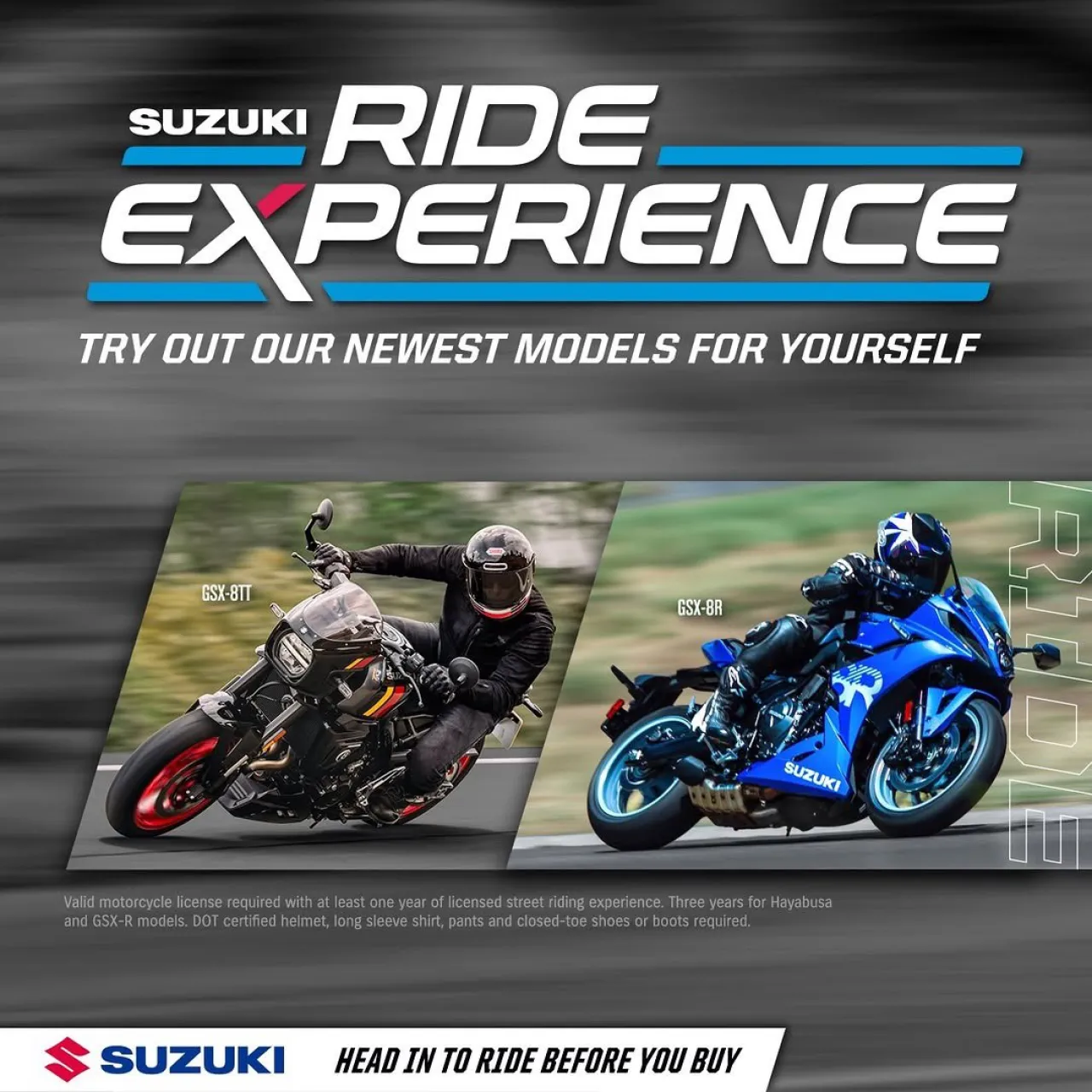 Suzuki Ride Experience Fort Smith ve San Diego'da: Ücretsiz Test Sürüşü Fırsatı