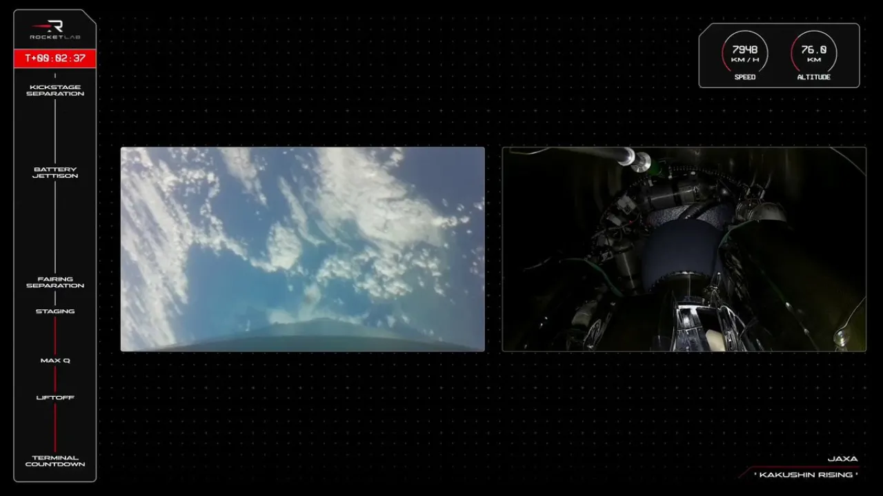 Rocket Lab'ın Rutherford Motoru Uzayda Yanarken