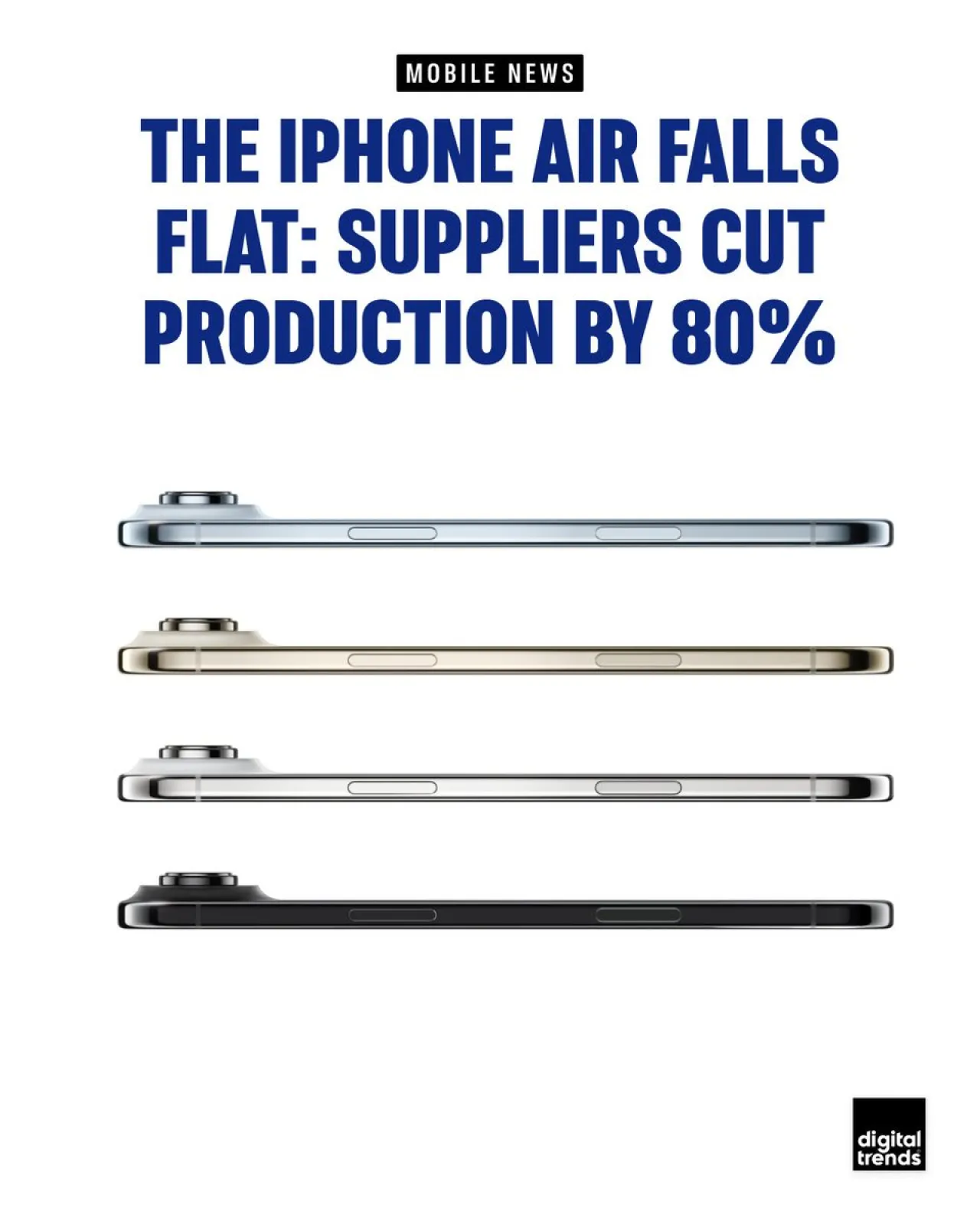 Apple'ın İnce iPhone Air Modeline Talepte Büyük Düşüş: Üretimde %80'den Fazla Kesinti